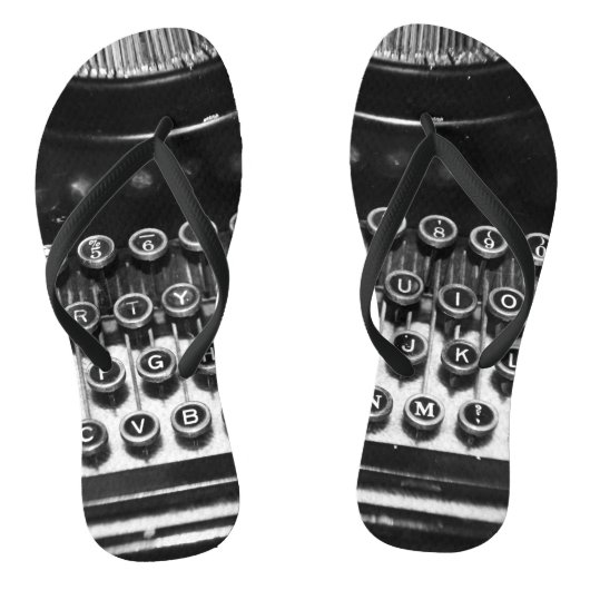 Zwart-witschrijfmachine Teenslippers (Voetbed)