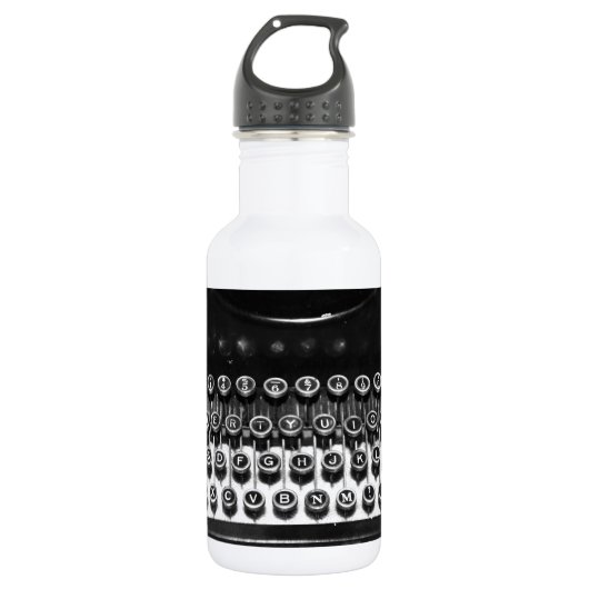 Zwart-witschrijfmachine Waterfles (Voorkant)