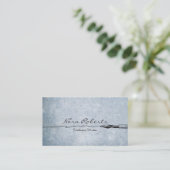 Zwart witschrijvers Dip Pen op blauw papier Visitekaartje (Staand voorkant)