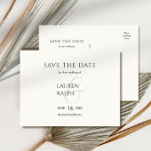 Zwart-witscript bruiloft opslaan Datum Aankondigingskaart