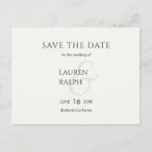 Zwart-witscript bruiloft opslaan Datum Aankondigingskaart (Voorkant)