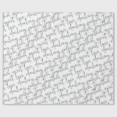 Zwart-witscript Cadeaupapier (Vlak)