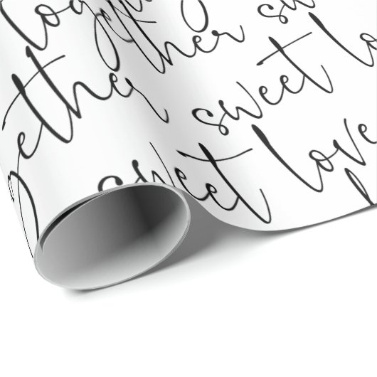 Zwart-witscript Cadeaupapier (Rol Hoek)