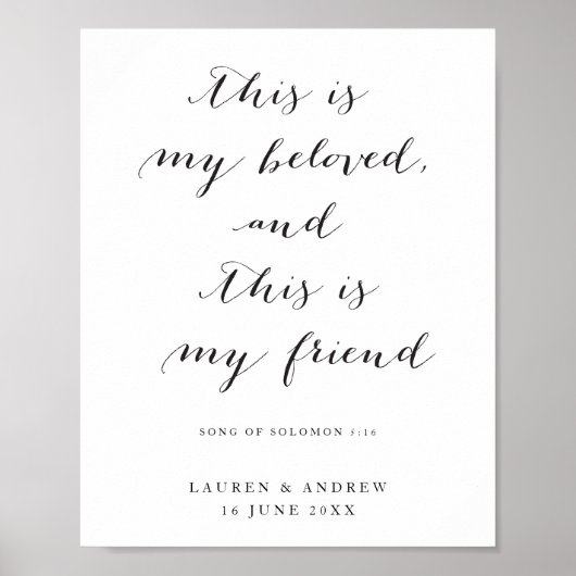 Zwart-witscript Dit is mijn geldig huwelijk Poster (Voorkant)