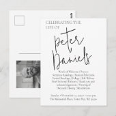 Zwart-witscript Foto Funeral Briefkaart (Voorkant / Achterkant)