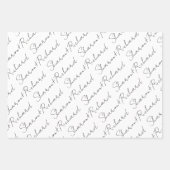 Zwart-witscript kalligrafiennamen bruiloft inpakpapier vel (Voorkant)