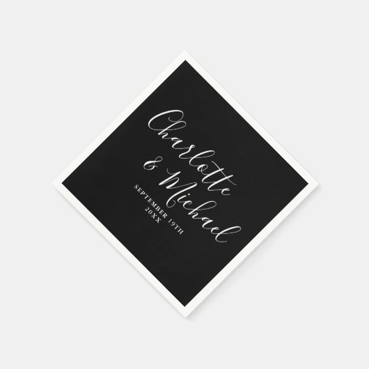 Zwart-witscript minimalistisch servet (Hoek)