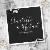 Zwart-witscript minimalistisch servet