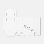 Zwart-witscript monogram bruiloft bedankdoosjes (Uitgevouwen)
