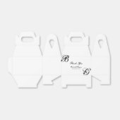 Zwart-witscript monogram bruiloft bedankdoosjes (Uitgevouwen)