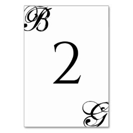 Zwart-witscript monogram bruiloft kaart