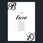 Zwart-witscript monogram bruiloft kaart<br><div class="desc">Dit ontwerp kenmerkt de initialen van de bruid en van de groom als belangrijkste nadruk van het ontwerp. De gepersonaliseerde manuscriptinitialen die de typografie van de manuscriptdoopvont gebruiken creëer een perfecte fusie van moderne en elegantie. Een eenvoudig aangepast minimalistisch trouwlijstnummer met modern zwart-wit monogram. Er zijn ook huwelijksuitnodigingen en artikelen...</div>