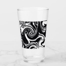 Zwart-witscrollen Natte verf handverf Glas