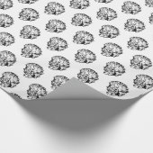 Zwart-witshell-patroon Cadeaupapier (Hoek)