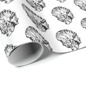 Zwart-witshell-patroon Cadeaupapier (Rol Hoek)