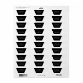 Zwart-witsimultaan minimalistisch kleurenblok etiket (Full Sheet)