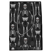 Zwart-witskeletten Halloween Medium Cadeauzakje (Voorkant)