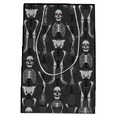 Zwart-witskeletten Halloween Medium Cadeauzakje (Achterkant)