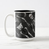 Zwart-witskeletten Halloween Tweekleurige Koffiemok (Links)