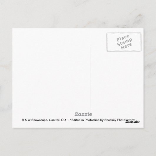 Zwart-witsneeuwval, Conifer, CO Briefkaart (Achterkant)