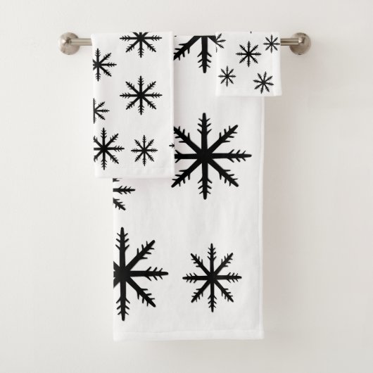 Zwart-witsopflake afdrukken bad handdoek (Insitu)