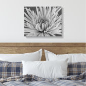 Zwart-witspin Chrysanthemum Flower Canvas Afdruk (Insitu (Slaapkamer))