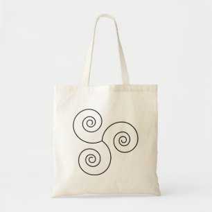 Zwart-witspiraal van het leven tote bag