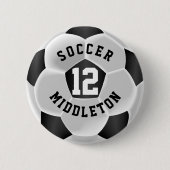 Zwart-witsportbal Ronde Button 5,7 Cm (Voorkant)