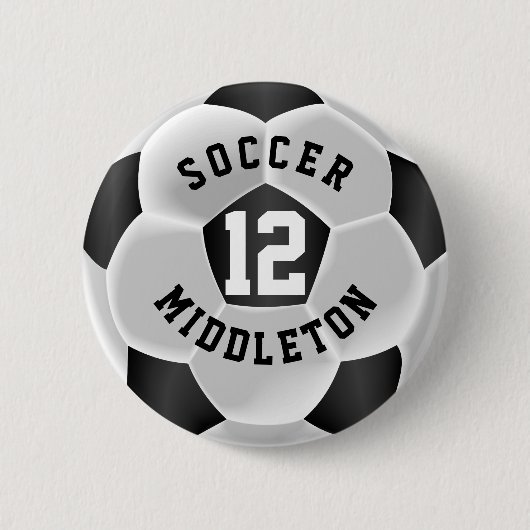Zwart-witsportbal Ronde Button 5,7 Cm (Voorkant)