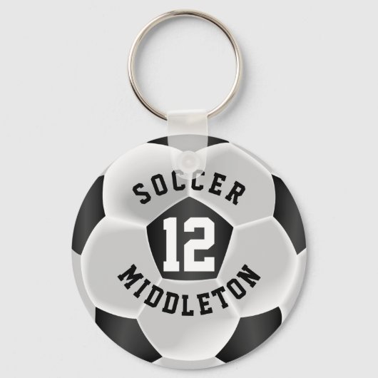 Zwart-witsportbal Sleutelhanger (Voorkant)