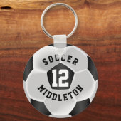 Zwart-witsportbal Sleutelhanger (Voorkant)