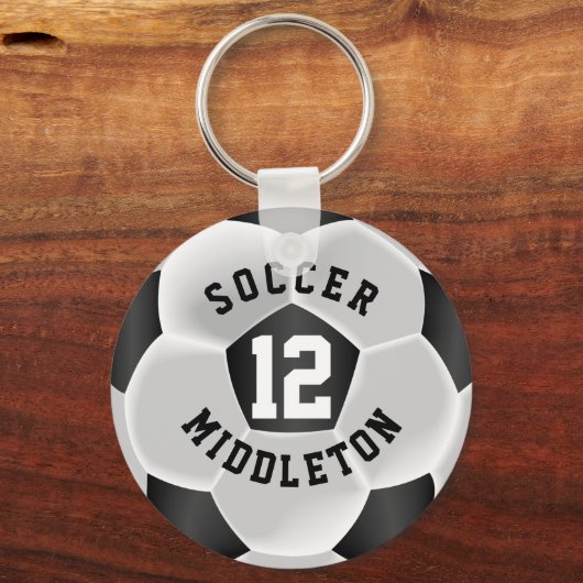 Zwart-witsportbal Sleutelhanger (Voorkant)