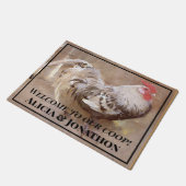 Zwart-witstation "Welkom bij onze Coop" Deurmat (Schuin)