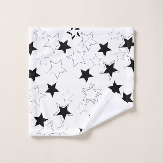 Zwart-witsterren Bathroom-handdoeksets Bad Handdoek (Wasdoekje)