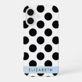 Zwart-witstippen, Gestippeld, Uw naam iPhone 16 Hoesje (Achterkant)
