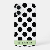 Zwart-witstippen, Gestippeld, Uw naam iPhone 16 Hoesje (Achterkant)