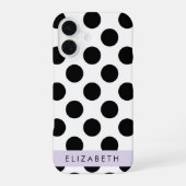 Zwart-witstippen, Gestippeld, Uw naam iPhone 16 Hoesje (Achterkant)