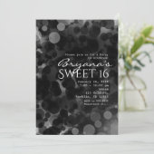 Zwart-witstippen Moderne Chic-feestuitnodigingen Kaart (Staand voorkant)