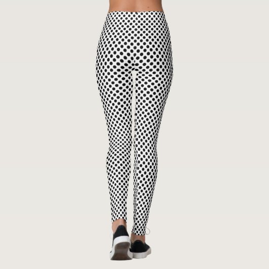 Zwart-witstippenpatroon Leggings (Achterkant)