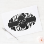 Zwart-witstreepjescode Ovale Sticker (Envelop)