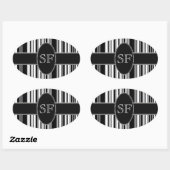 Zwart-witstreepjescode Ovale Sticker (Vel)
