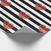Zwart-witstropen met rood-witwandelpapier cadeaupapier (Hoek)
