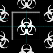 Zwart-witsymbool voor biogevaar stof (Delen)