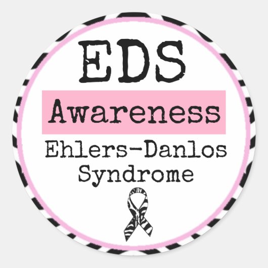 Zwart-witsyndroom van Ehlers-Danlos EDS-Sticker Ronde Sticker (Voorkant)
