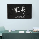 Zwart & Witte 30e Verjaardagsfeest Welkom Banner (Beurs)