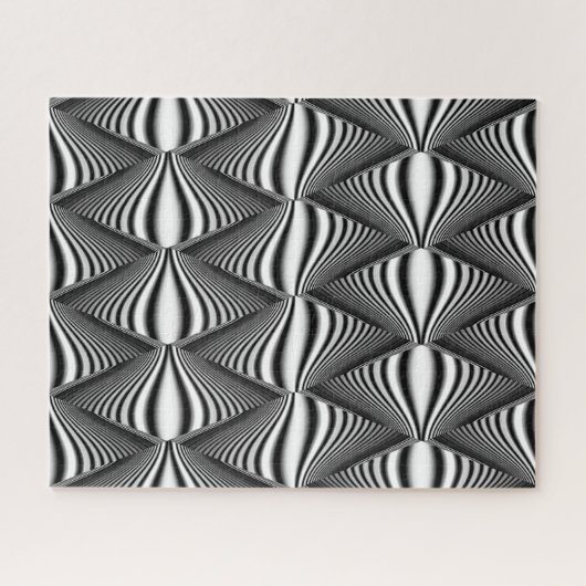 Zwart-witte 3D illusie | Opwindend volwassenen Legpuzzel (Horizontaal)
