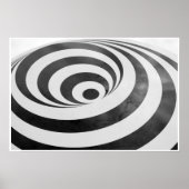 Zwart-witte 3D spirale bedrog Hypnotisch Poster (Voorkant)