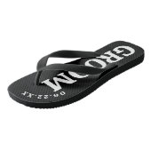 Zwart-witte aangepaste bruidegom trouwsandalen teenslippers (Schuin)
