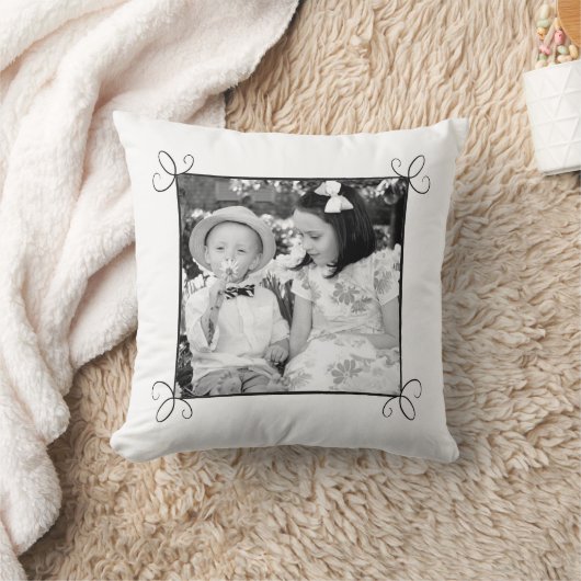 Zwart-witte, aangepaste fotoserie kussen (Deken)