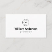 Zwart Witte Aangepaste Logo QR Code Sociale Media  Visitekaartje (Voorkant)